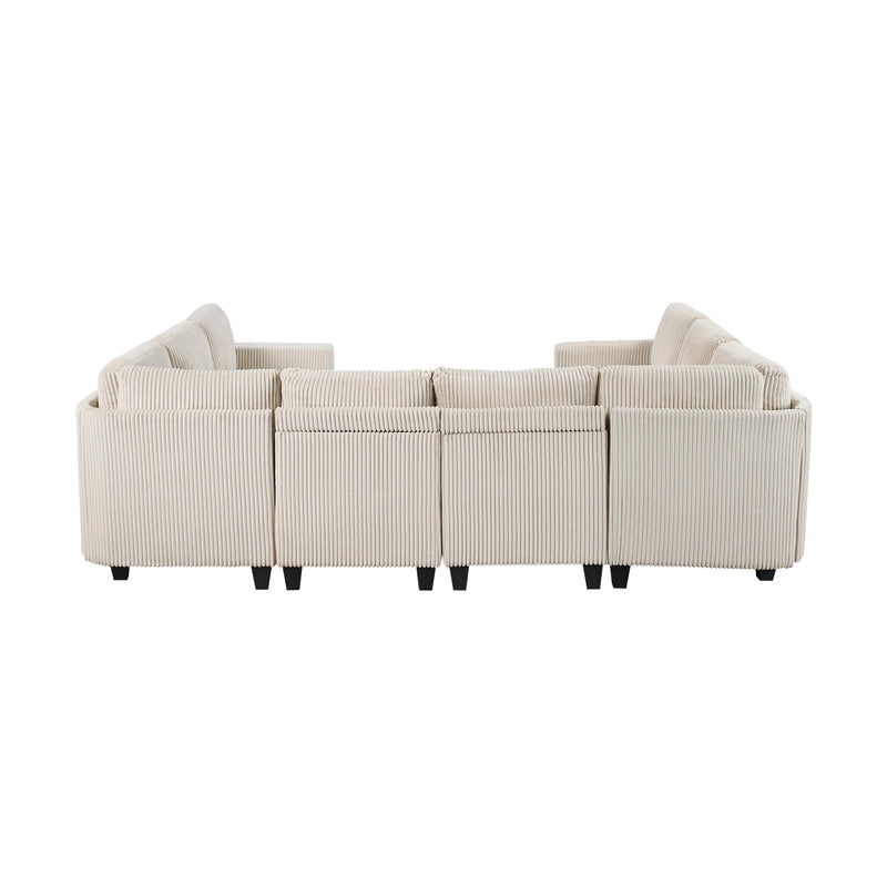 Homelegance 9650NBE*8SC 8 pc Sectional with Storage, Storage Pouches and Charging Ports IMAGE 6