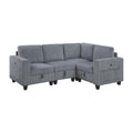 Homelegance 9650NDG*4SC 4 pc Sectional with Storage, Storage Pouches and Charging Ports IMAGE 1