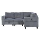 Homelegance 9650NDG*4SC 4 pc Sectional with Storage, Storage Pouches and Charging Ports IMAGE 2