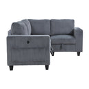 Homelegance 9650NDG*4SC 4 pc Sectional with Storage, Storage Pouches and Charging Ports IMAGE 3