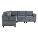 Homelegance 9650NDG*5SC 5 pc Sectional with Storage, Storage Pouches and Charging Ports IMAGE 2