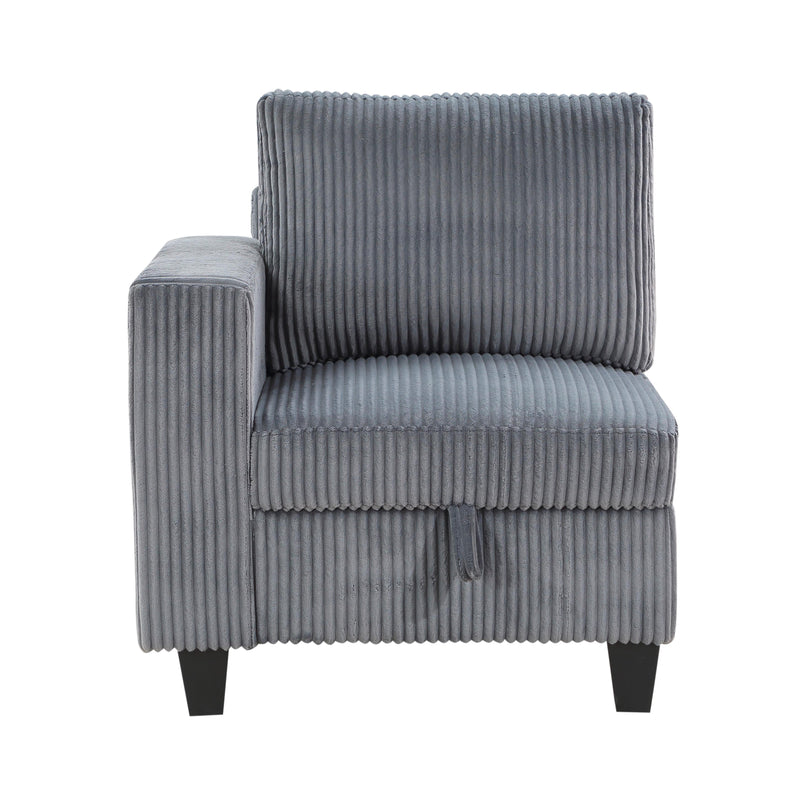 Homelegance 9650NDG*5SC 5 pc Sectional with Storage, Storage Pouches and Charging Ports IMAGE 4