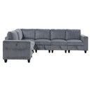 Homelegance 9650NDG*6SC 6 pc Sectional with Storage, Storage Pouches and Charging Ports IMAGE 2