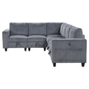 Homelegance 9650NDG*6SC 6 pc Sectional with Storage, Storage Pouches and Charging Ports IMAGE 3