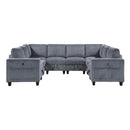 Homelegance 9650NDG*8SC 8 pc Sectional with Storage, Storage Pouches and Charging Ports IMAGE 2