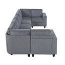 Homelegance 9650NDG*8SC 8 pc Sectional with Storage, Storage Pouches and Charging Ports IMAGE 3
