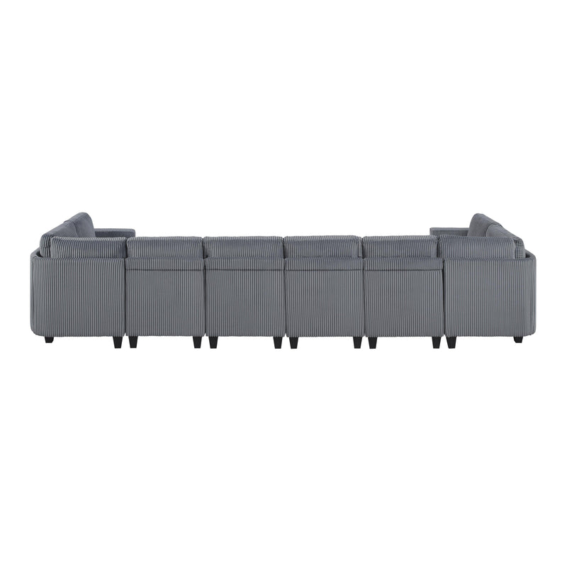 Homelegance 9650NDG*8SC 8 pc Sectional with Storage, Storage Pouches and Charging Ports IMAGE 5