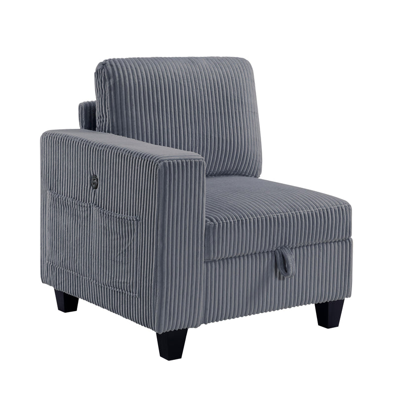 Homelegance 9650NDG*8SC 8 pc Sectional with Storage, Storage Pouches and Charging Ports IMAGE 8