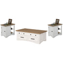 Parker House Furniture Americana Modern AME-3PC-05-06-COT Cotton Lift Top Cocktail Table with 2 Chairside Tables IMAGE 1