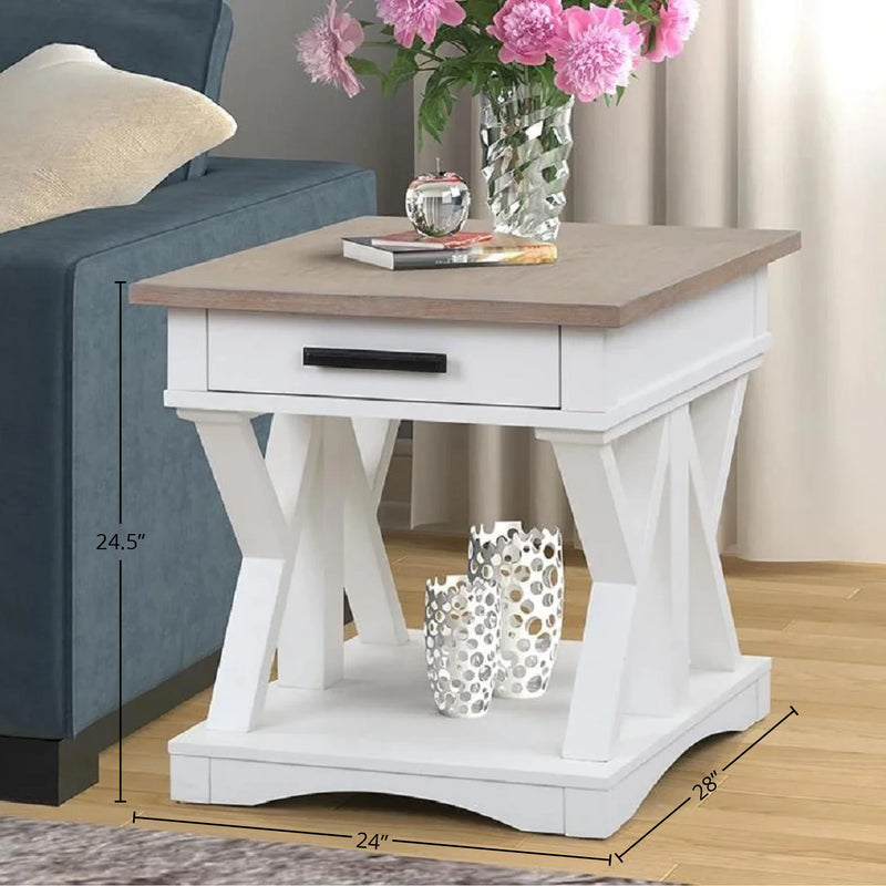 Parker House Furniture Americana Modern AME-4PC-01-02-09-COT Cotton Cocktail Table with 2 End Tables and Console Table IMAGE 10