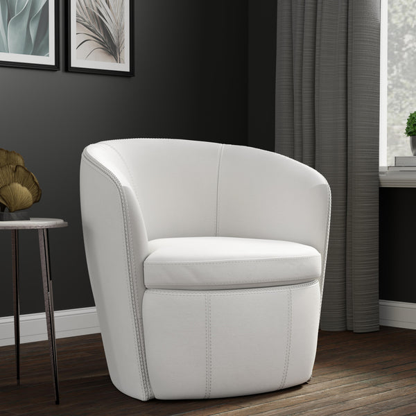 Parker Living Barolo SBAR#912S-SNOW Snow 100% Italian Leather Swivel Club Chair IMAGE 1