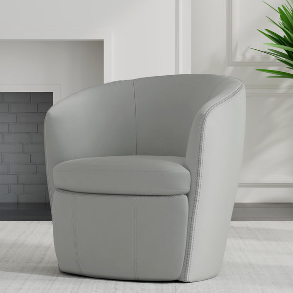 Parker Living Barolo SBAR#912S-STIC Steamboat Ice 100% Italian Leather Swivel Club Chair IMAGE 1