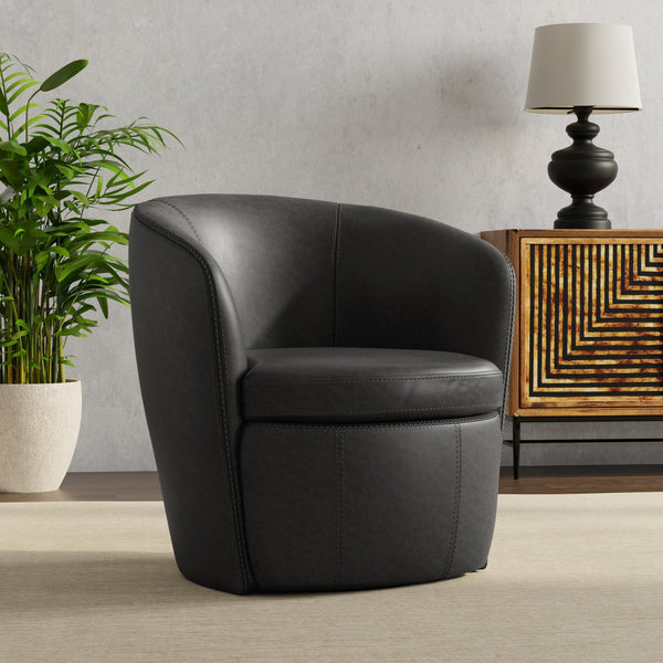 Parker Living Barolo SBAR#912S-VGSL Vintage Slate 100% Italian Leather Swivel Club Chair IMAGE 1