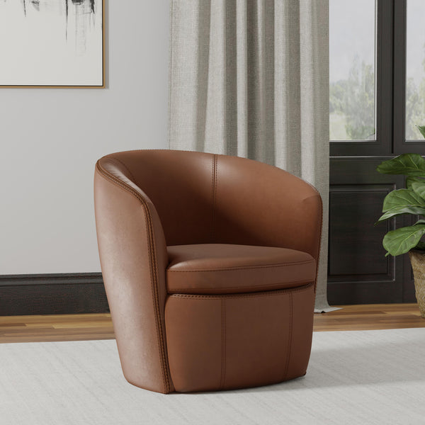 Parker Living Barolo SBAR#912S-VGWK Vintage Whiskey 100% Italian Leather Swivel Club Chair IMAGE 1