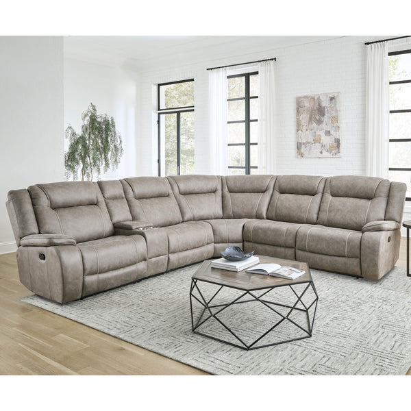 Parker Living Blake MBLA-PACKA-DTAU Desert Taupe 6 pc Modular Reclining Sectional and Entertainment Console IMAGE 1