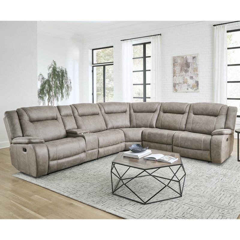 Parker Living Blake MBLA-PACKA-DTAU Desert Taupe 6 pc Modular Reclining Sectional and Entertainment Console IMAGE 1