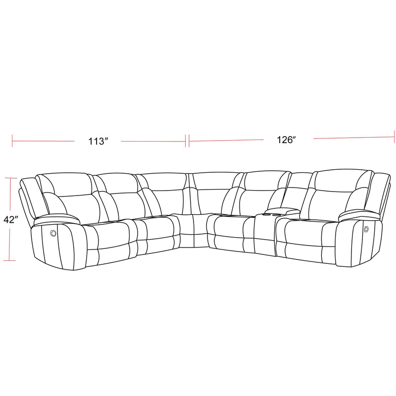 Parker Living Blake MBLA-PACKA-DTAU Desert Taupe 6 pc Modular Reclining Sectional and Entertainment Console IMAGE 6