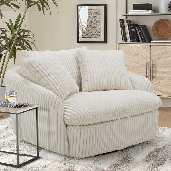 Parker Living Boomer SBMR#912S-MGIV Mega Ivory Large Swivel Chair with 2 Toss Pillows IMAGE 1