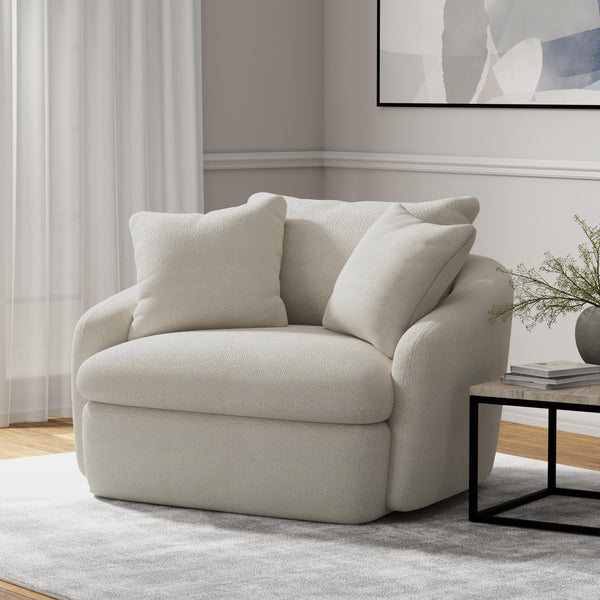 Parker Living Boomer SBMR#912S-UTSA Utopia Sand Large Swivel Chair with 2 Toss Pillows IMAGE 1