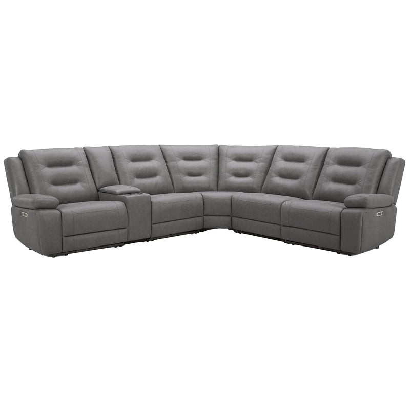 Parker Living Caldwell MCAL-PACKA(H)-TACH Tahoe Fog 6 pc Power Reclining Sectional with Power Adjustable Headrests IMAGE 1