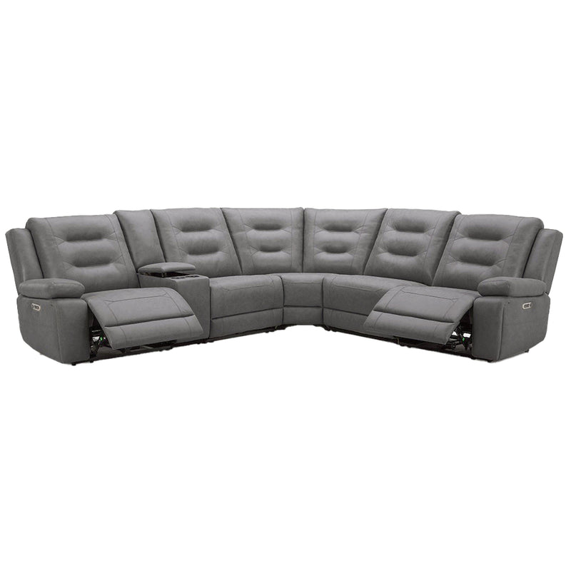 Parker Living Caldwell MCAL-PACKA(H)-TACH Tahoe Fog 6 pc Power Reclining Sectional with Power Adjustable Headrests IMAGE 2
