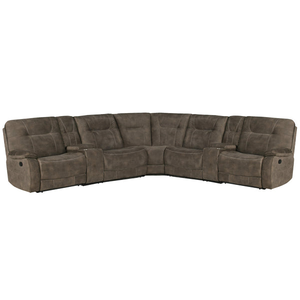 Parker Living Cooper MCOO-PACKT7-SBR Shadow Brown 7 pc Modular Manual Reclining Sectional IMAGE 1