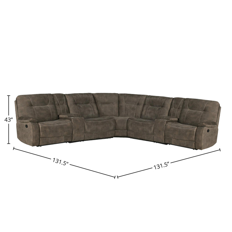 Parker Living Cooper MCOO-PACKT7-SBR Shadow Brown 7 pc Modular Manual Reclining Sectional IMAGE 3
