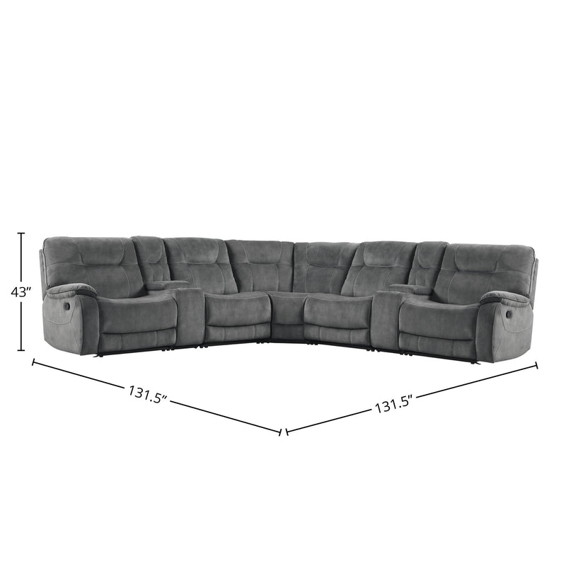 Parker Living Cooper MCOO-PACKT7-SGR Shadow Grey 7 pc Modular Manual Reclining Sectional IMAGE 4