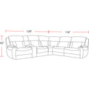 Parker Living Dalton MDAL-PACKT(H)-LCH Lucky Charcoal 6 pc Power Reclining Sectional with Adjustable Headrests IMAGE 10