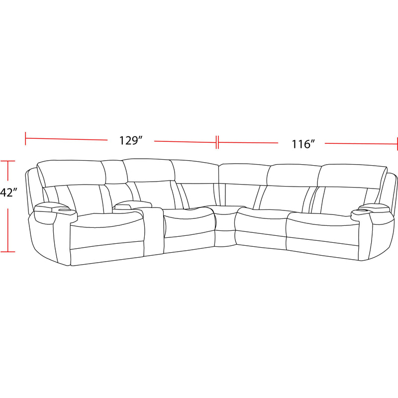 Parker Living Dalton MDAL-PACKT(H)-LCH Lucky Charcoal 6 pc Power Reclining Sectional with Adjustable Headrests IMAGE 10