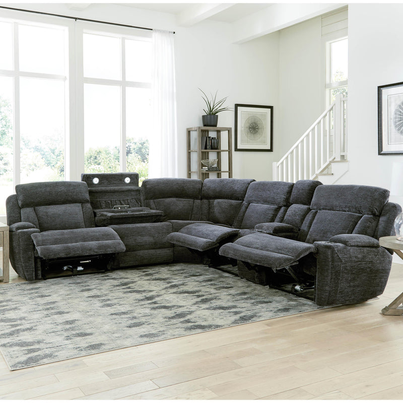 Parker Living Dalton MDAL-PACKT(H)-LCH Lucky Charcoal 6 pc Power Reclining Sectional with Adjustable Headrests IMAGE 8