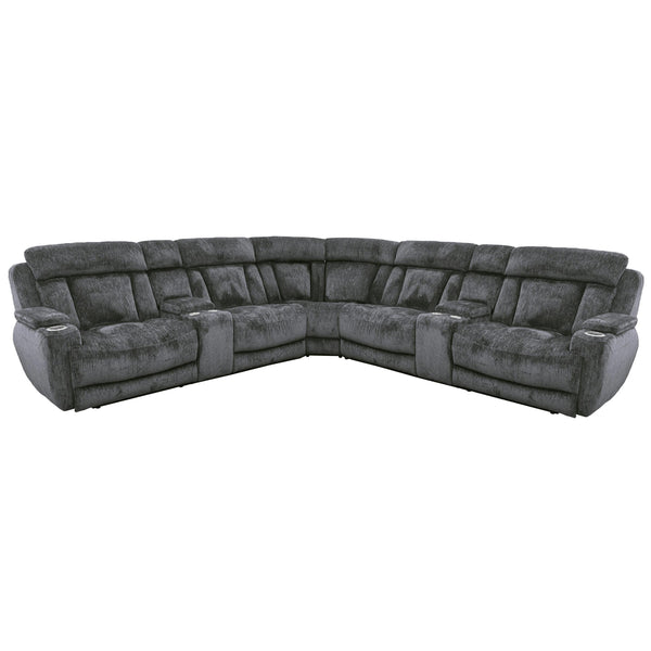 Parker Living Dalton MDAL-PACKT7(H)-LCH Lucky Charcoal 7 pc Power Reclining Sectional with Adjustable Headrests IMAGE 1