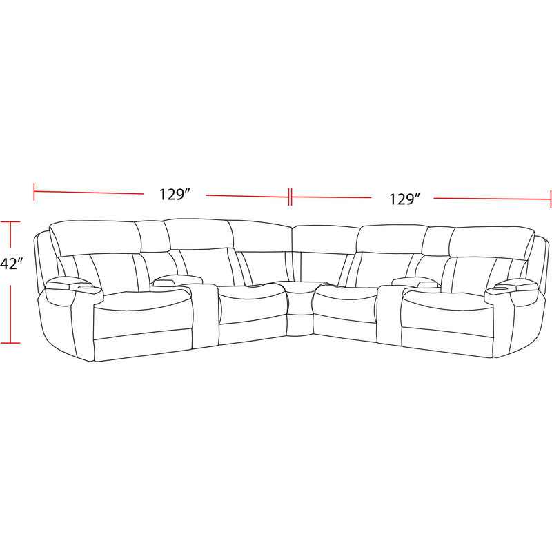 Parker Living Dalton MDAL-PACKT7(H)-LCH Lucky Charcoal 7 pc Power Reclining Sectional with Adjustable Headrests IMAGE 3