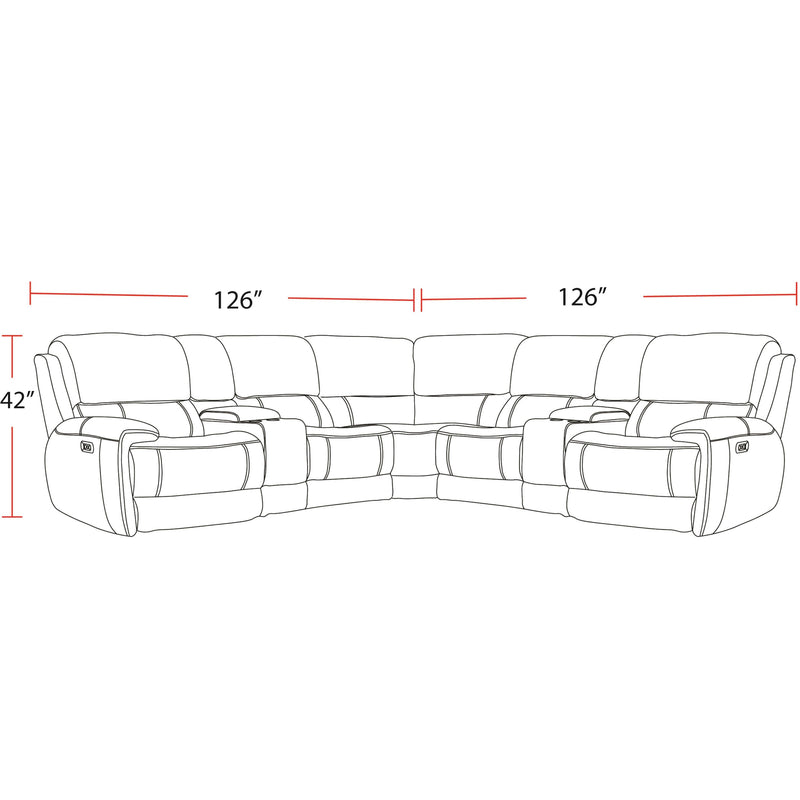 Parker Living Empire MEMP-PACKT7(H)-VIV Verona Ivory 7 pc Power Reclining Sectional with 2 Consoles IMAGE 3