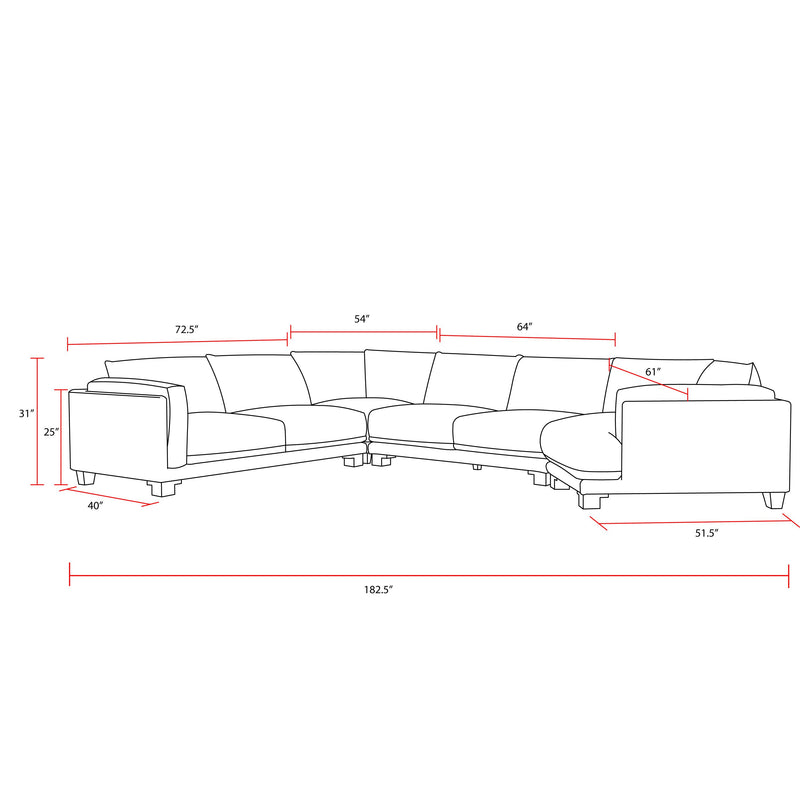 Parker Living Escape SESC-PACK4A-MRMS Mirage Mist 4 pc Modular Sectional IMAGE 3