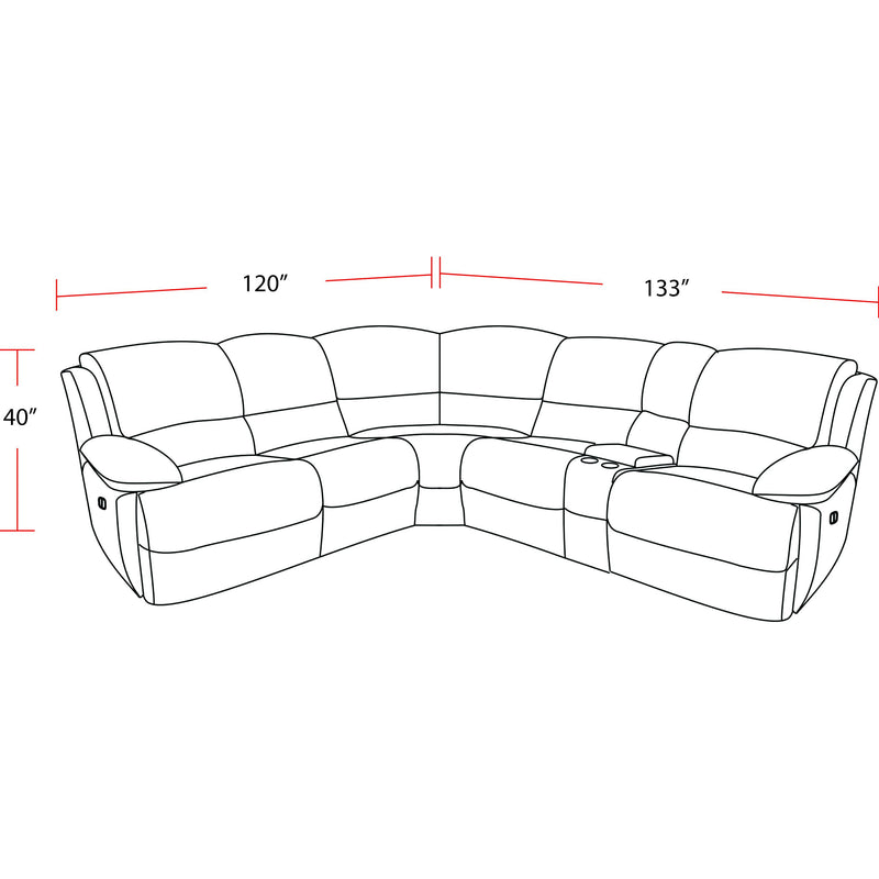 Parker Living Gladiator MGLA-PACKA(H)-CBL Cobalt 6 pc Power Reclining Sectional with Power Adjustable Headrests IMAGE 4