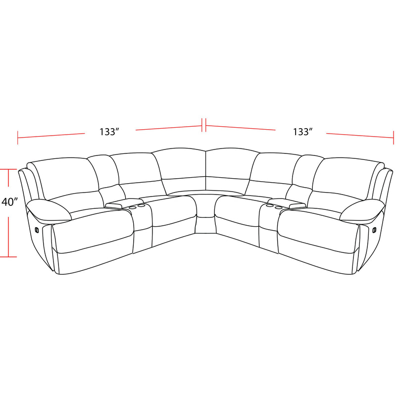 Parker Living Gladiator MGLA-PACKT7(HZ)-CBL Cobalt 7 pc Power Zero Gravity Reclining Sectional IMAGE 3