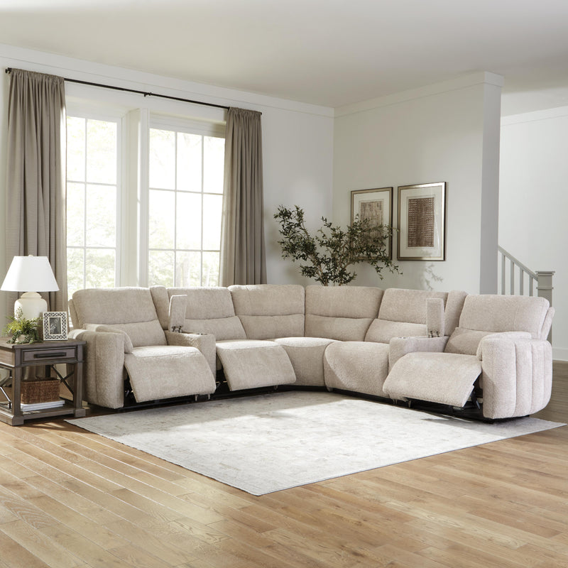 Parker Living Modesto MMOD-PACKT7(H)-BUCR Buttercream 7 pc Power Reclining Sectional with Adjustable Headrests IMAGE 7