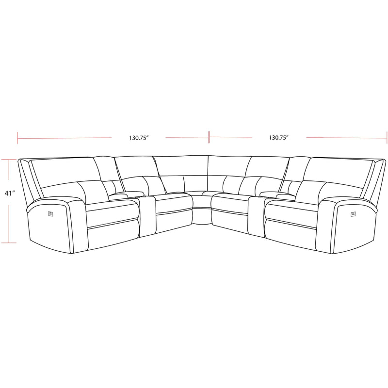 Parker Living Polaris MPOL-PACKT7(H)-SLA Slate 7 pc Power Reclining Sectional with Power Adjustable Headrests IMAGE 2