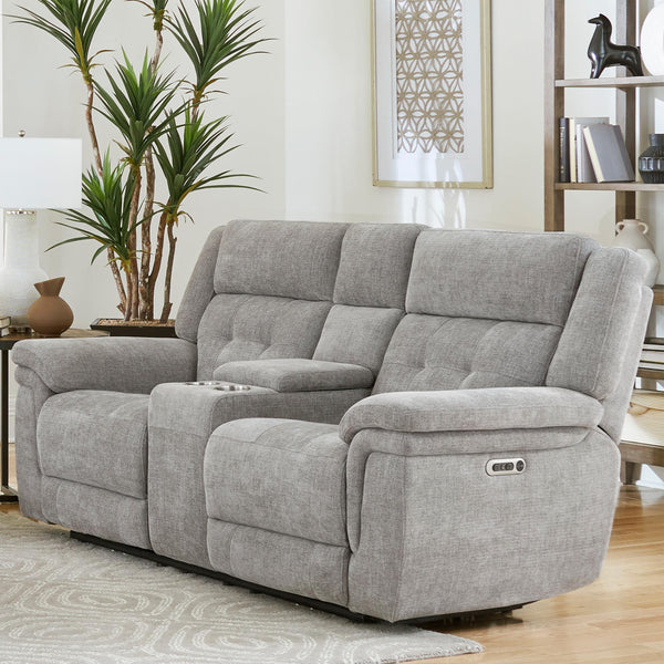 Parker Living Richland MRIC#822CPH-BRGR Bristol Grey Power Reclining Console Loveseat IMAGE 1