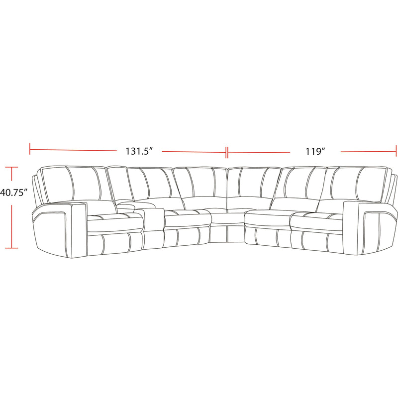 Parker Living Rockford MROC-PACKA(H)-VSA Verona Saddle 6 pc Power Reclining Sectional with Adjustable Headrests IMAGE 4
