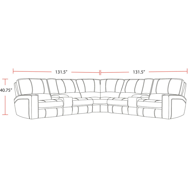 Parker Living Rockford MROC-PACKT7(H)-VSA Verona Saddle 7 pc Power Reclining Sectional with Adjustable Headrests IMAGE 6