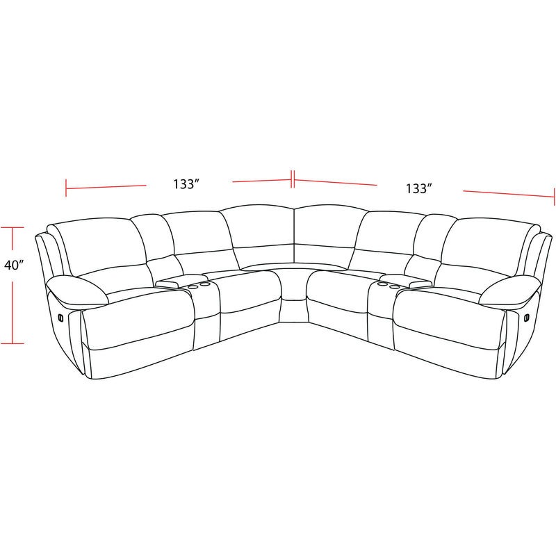 Parker Living Spartacus MSPA-PACKT7(H)-CHO Chocolate 7 pc Power Reclining Sectional with Adjustable Headrests IMAGE 2