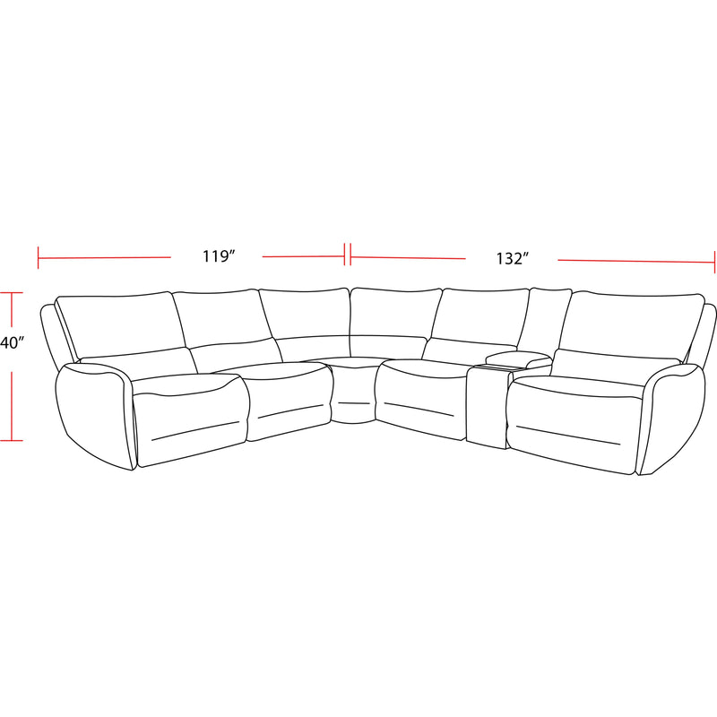 Parker Living Stellar MSTR-PACK6A(H)-BLCT Bloke Cotton 6 pc Power Reclining Sectional with Adjustable Headrests IMAGE 7
