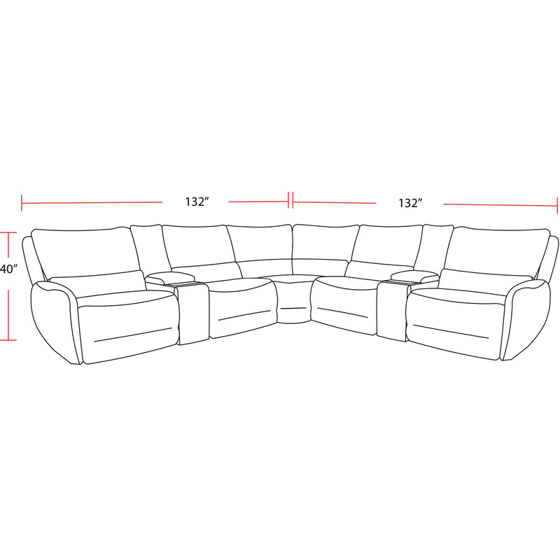 Parker Living Stellar MSTR-PACK7A(H)-BLCT Bloke Cotton 7 pc Power Reclining Sectional with Adjustable Headrests IMAGE 5