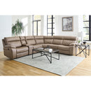 Parker Living Theon MTHE-PACKA-STOF Stokes Toffee 6 pc Manual Reclining Sectional and Entertainment Console IMAGE 1
