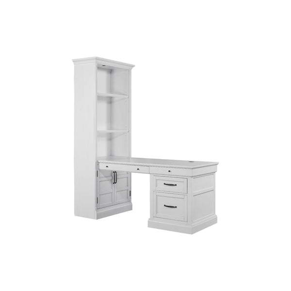 Parker House Furniture Shoreham SHO#480-2-EFW Effortless White Peninsula Desk IMAGE 1