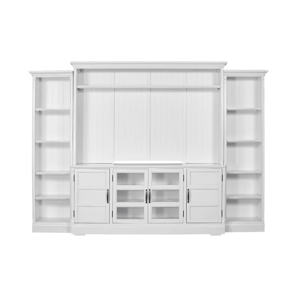 Parker House Furniture Shoreham SHO-4PC-ENT-WALL-EFW Effortless White 4 pc Entertainment Wall IMAGE 1