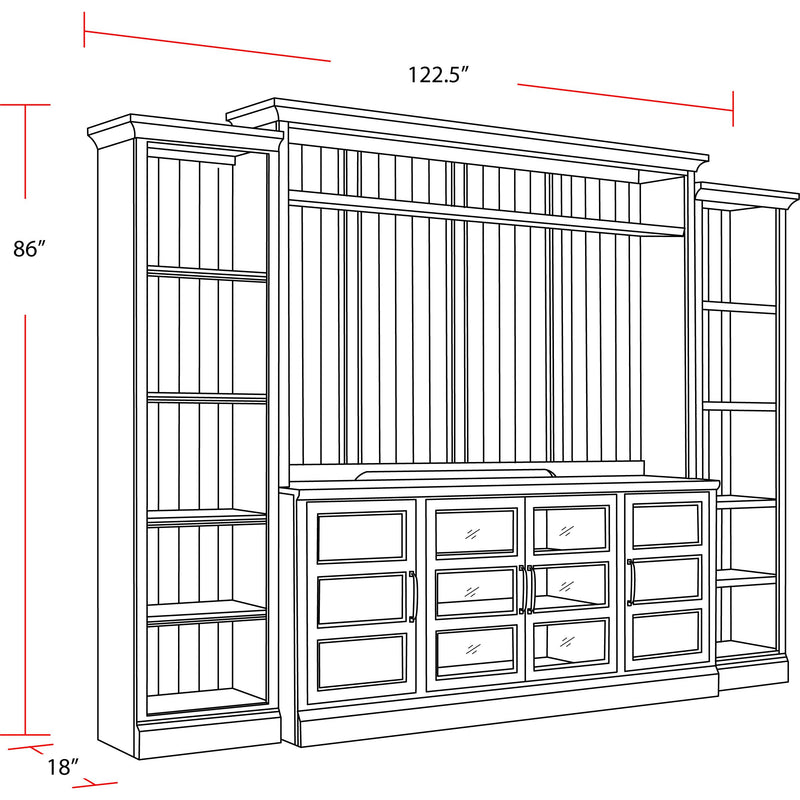 Parker House Furniture Shoreham SHO-4PC-ENT-WALL-EFW Effortless White 4 pc Entertainment Wall IMAGE 4