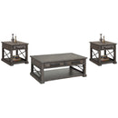 Parker House Furniture Sundance SUN-3PC-01-02-SGR Smokey Grey Cocktail Table with 2 End Tables IMAGE 1